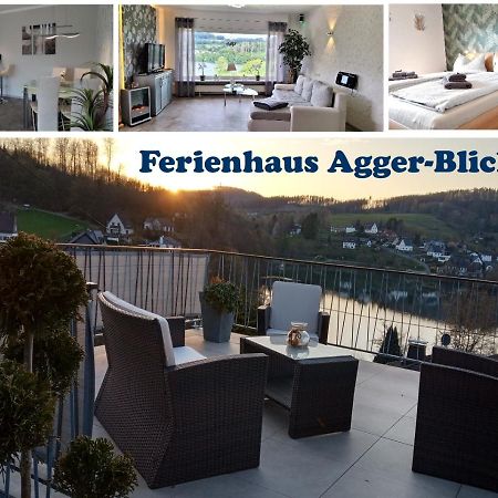 Seeblick-Ferienwohnung Im "Ferienhaus Agger-Blick" Mit Traumhafter Sonnen-Terrasse, Sauna, E-Kamin & Kajak غومرسباخ المظهر الخارجي الصورة