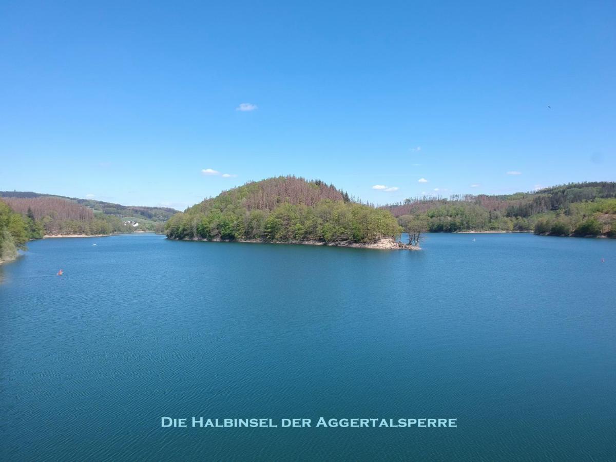 Seeblick-Ferienwohnung Im "Ferienhaus Agger-Blick" Mit Traumhafter Sonnen-Terrasse, Sauna, E-Kamin & Kajak غومرسباخ المظهر الخارجي الصورة